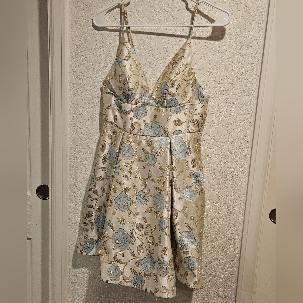 B Darlin Metallic Satin Dress Size 7/8